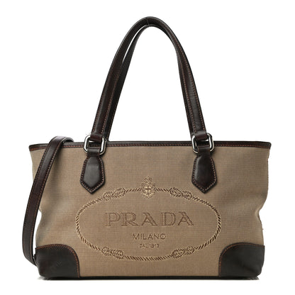 Prada Jacquard Logo Tote Corda Moro 1 of 27