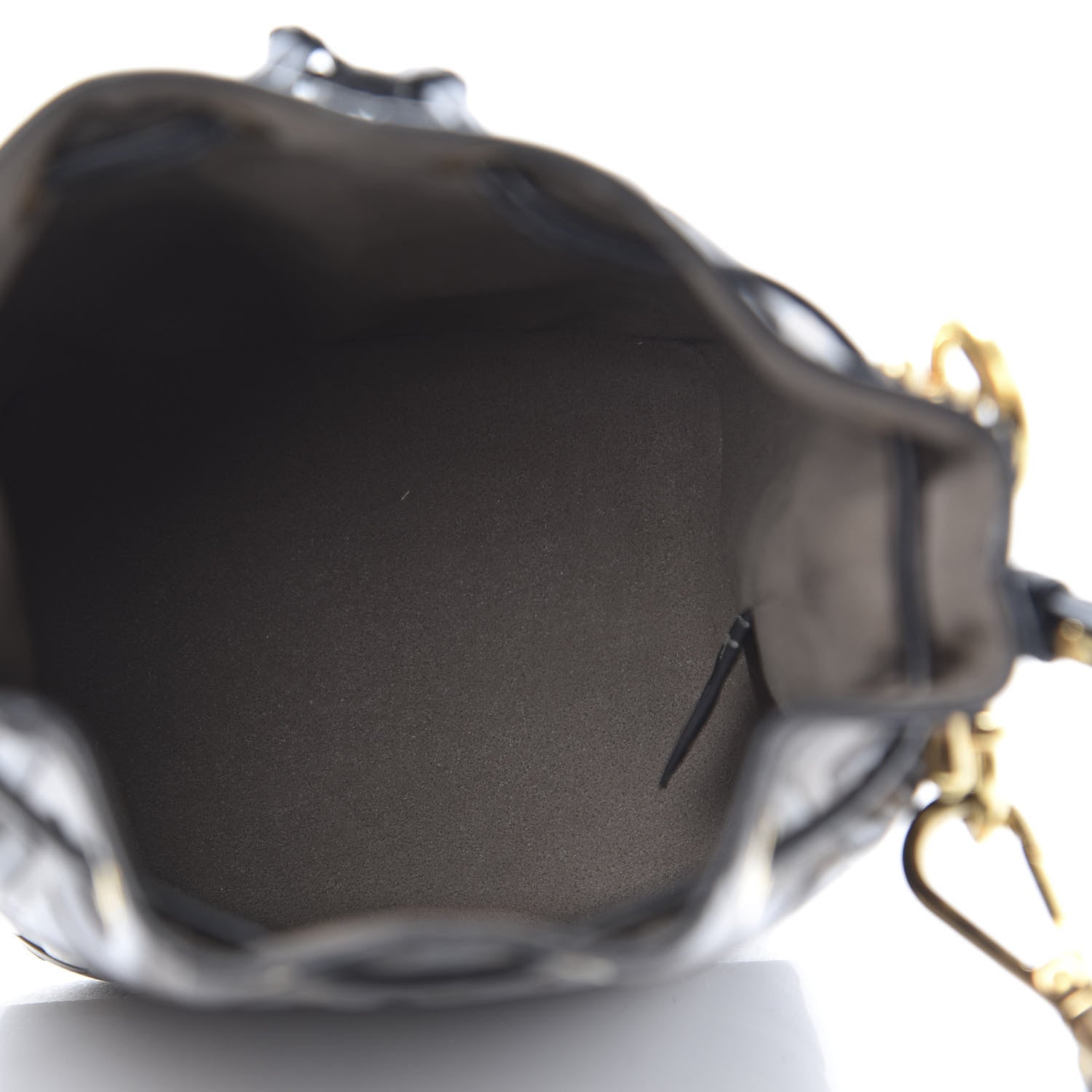 Fendi Vitello Liberty F is Fendi Bi-Color FF 1974 Embossed Mini Mon Tresor Bucket Bag Maya Black 5 of 11