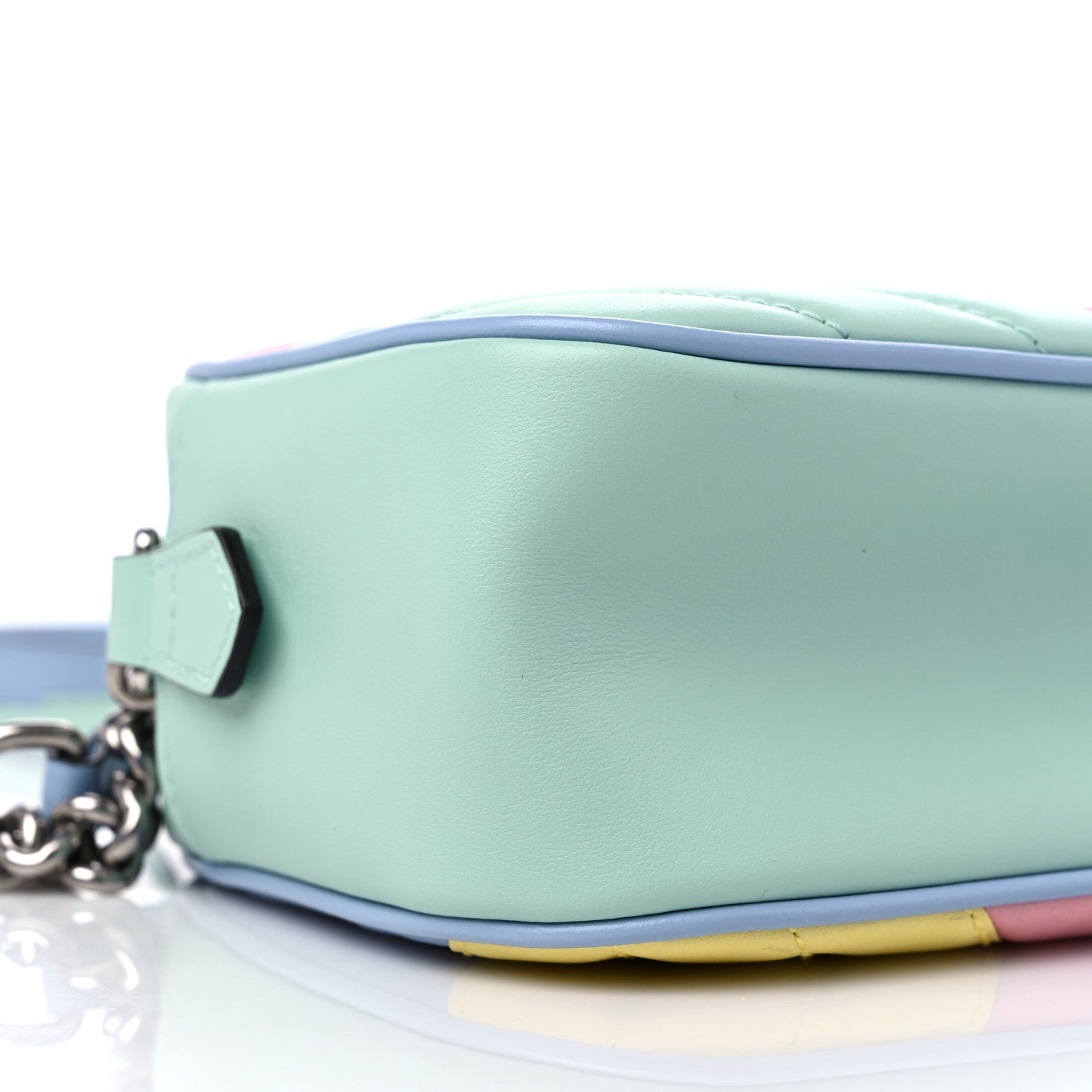 Gucci Calfskin Matelasse Diagonal Small GG Marmont Chain Shoulder Bag Multicolor Pastel 8 of 10