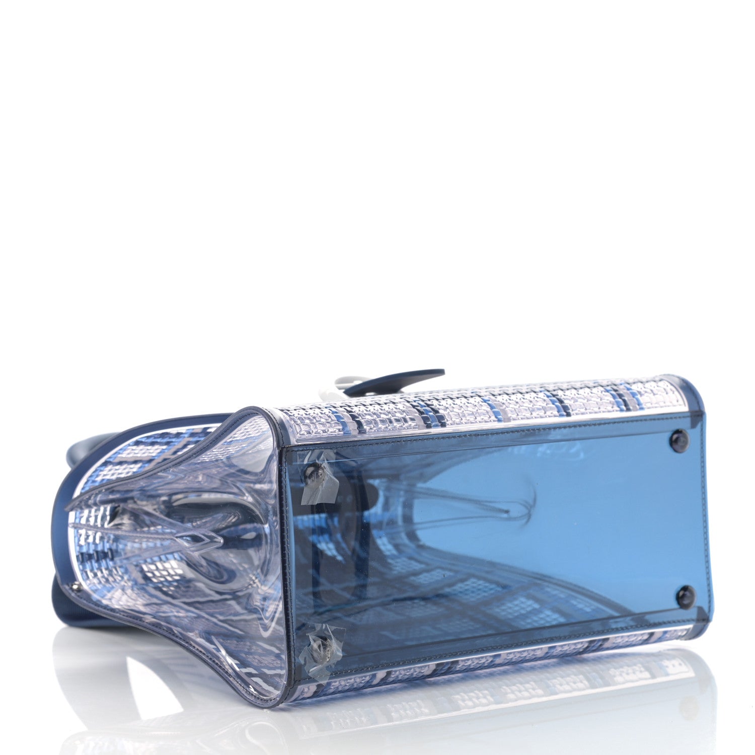Delvaux Vinyl Gingham The Dreamer MM Brillant Satchel Navy 3 of 10