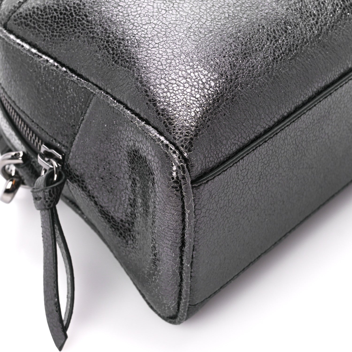 Versace Metallic Calfksin Virtus Small Bowling Bag Grey 10 of 11
