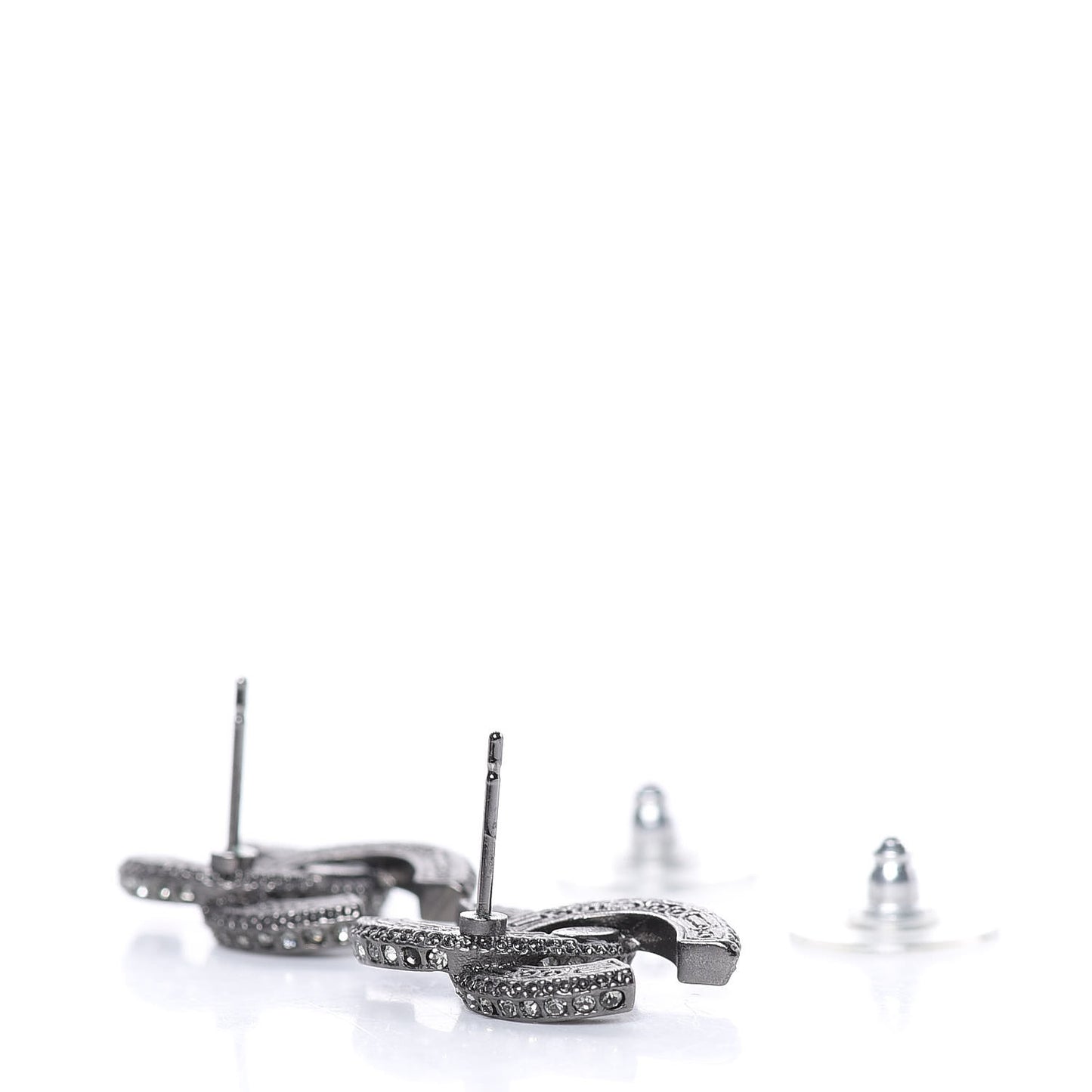 Ruthenium Crystal CC Earrings Black