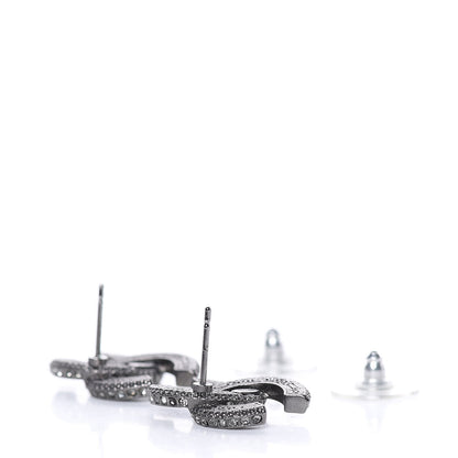 Chanel Ruthenium Crystal CC Earrings Black 4 of 6