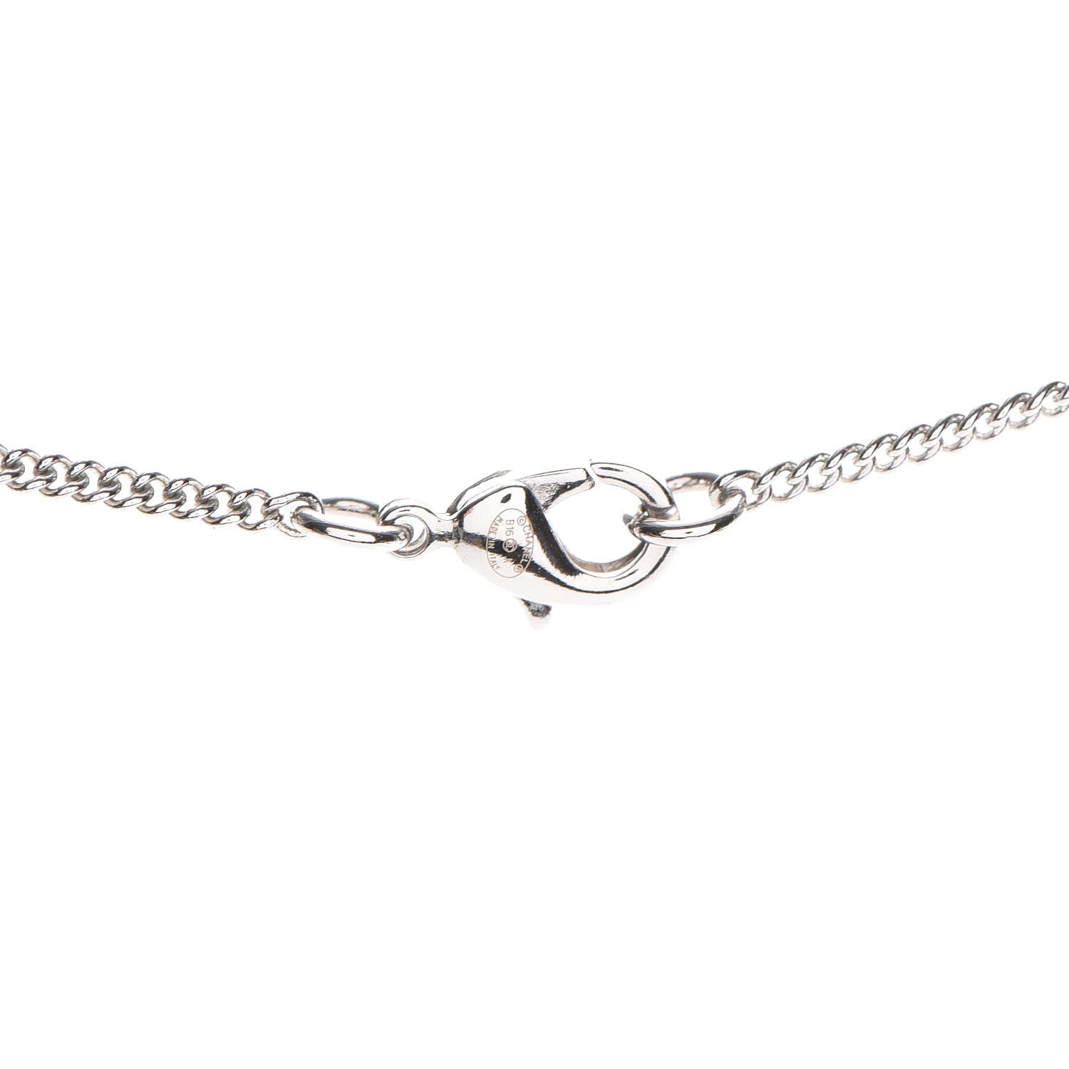 Chanel Crystal Emoji Choupette Cat Pendant Necklace Silver 4 of 5