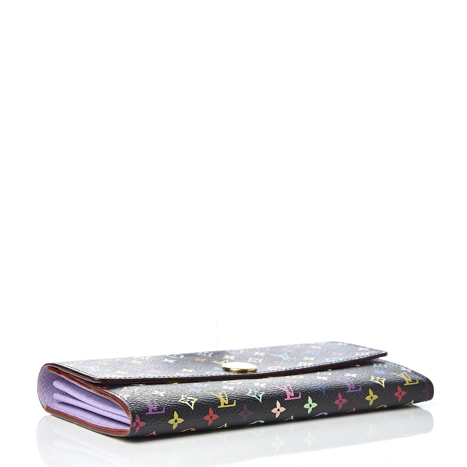 Louis Vuitton Monogram Multicolor Sarah Wallet Black Violet 4 of 10