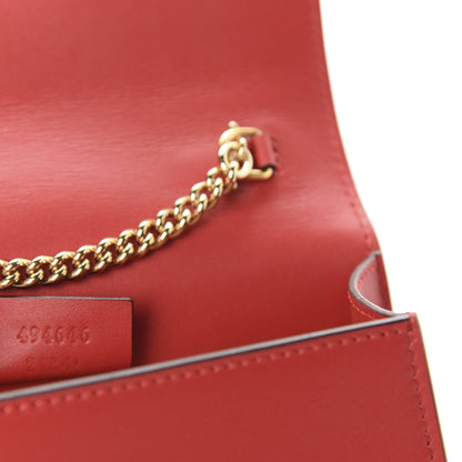 Gucci Calfskin Super Mini Sylvie Chain Shoulder Bag Hibiscus Red 9 of 10
