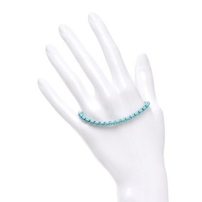 David Yurman Sterling Silver 14K Yellow Gold Acrylic Bel Aire 4mm Chain Bracelet Turquoise 2 of 5