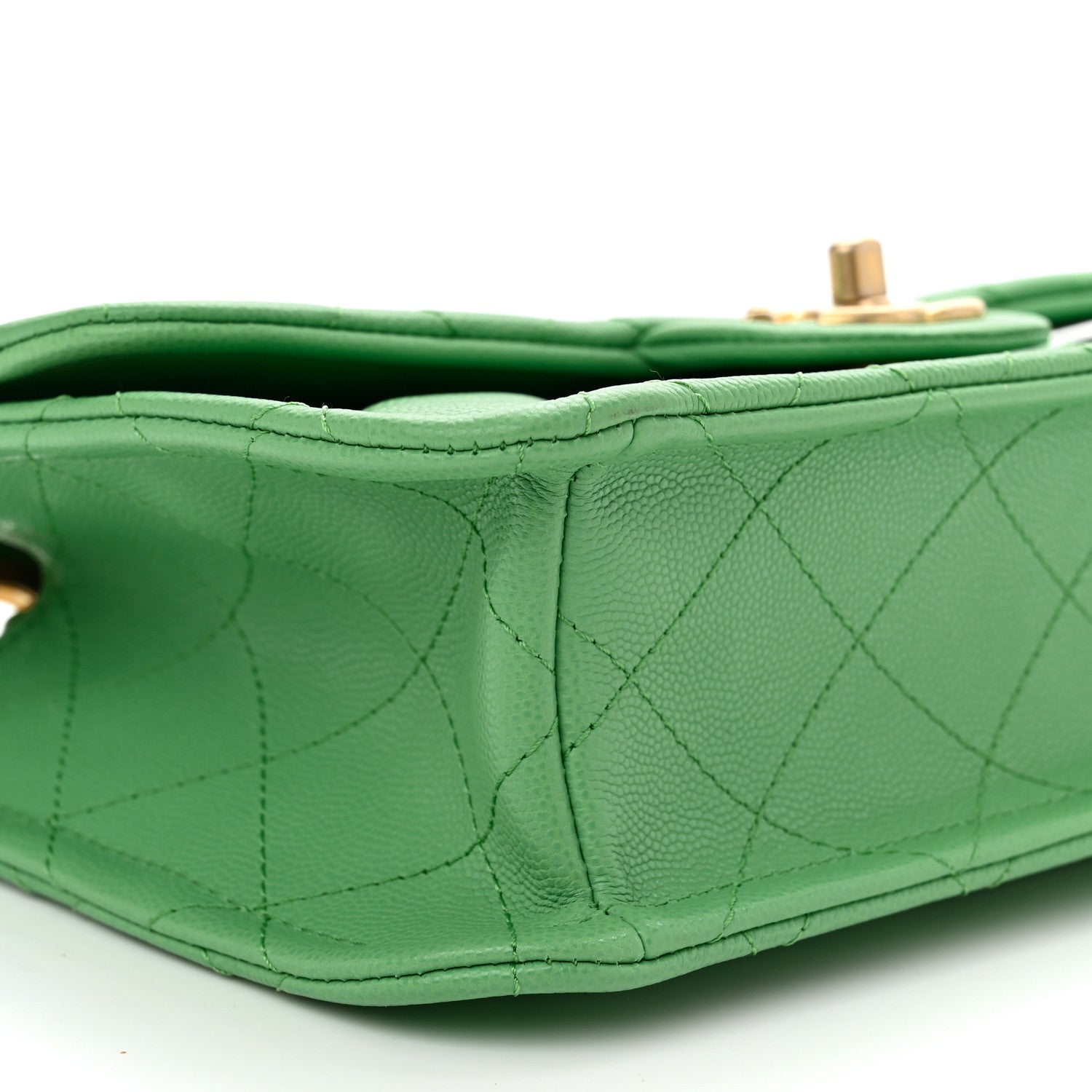 Chanel Caviar Quilted Medium Sweet Classic Flap Green 9 of 11