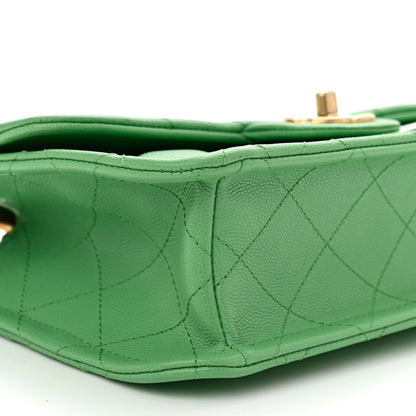Chanel Caviar Quilted Medium Sweet Classic Flap Green 9 of 11