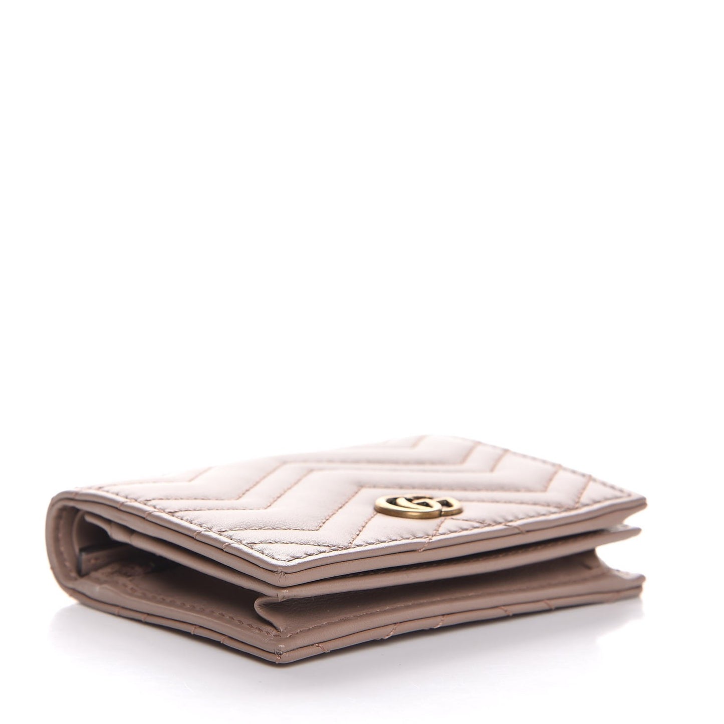 Calfskin Matelasse GG Marmont Card Case Wallet Porcelain Rose