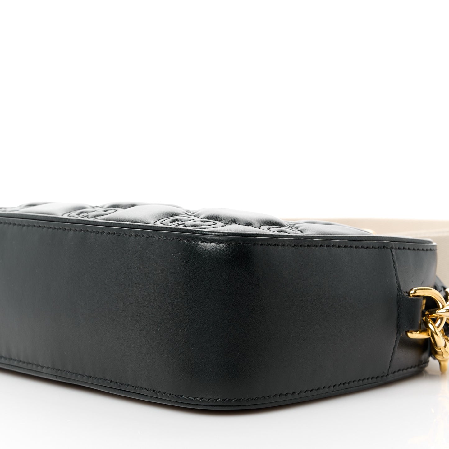 Calfskin GG Matelasse Shoulder Bag Black Natural