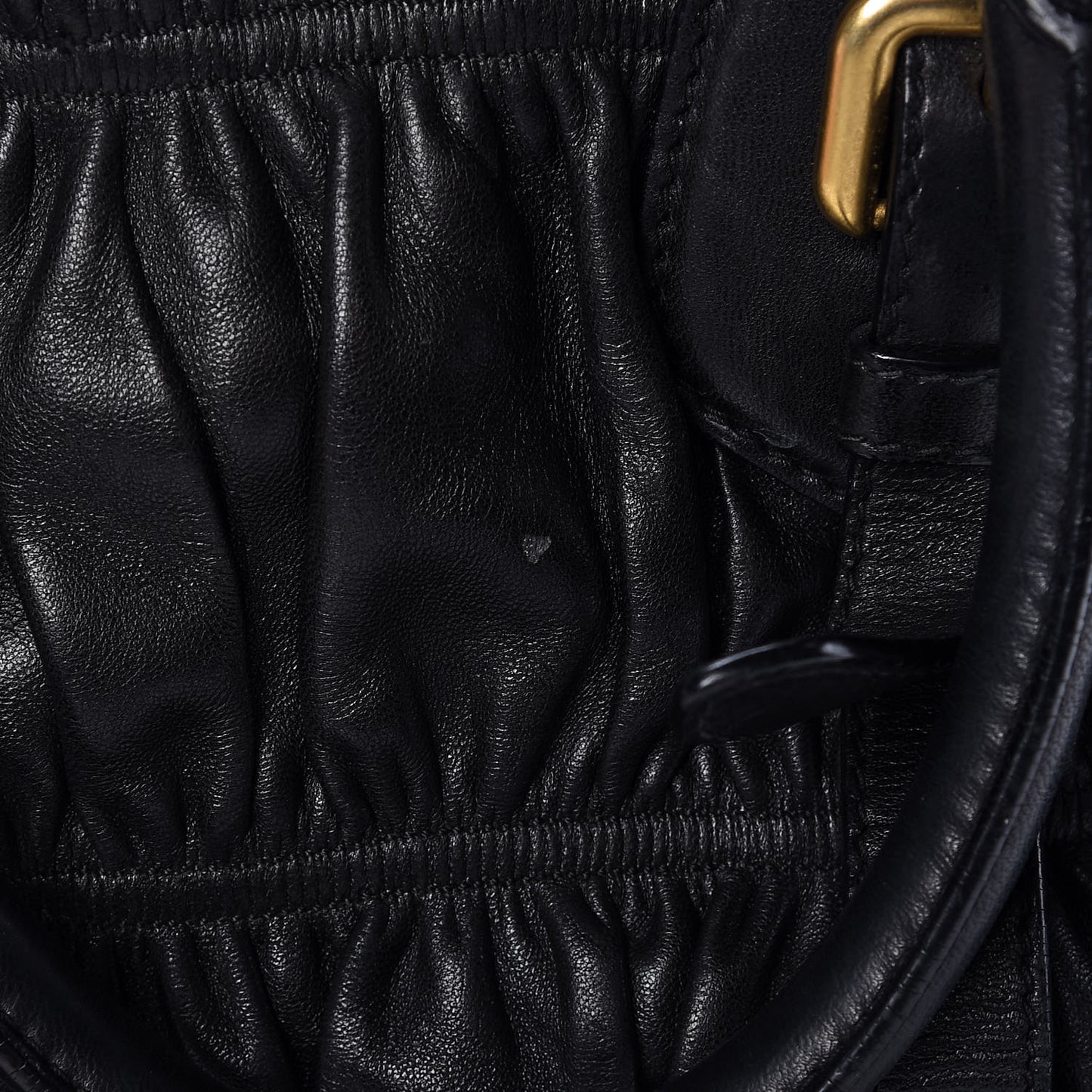 Nappa Gaufre Dome Satchel Black