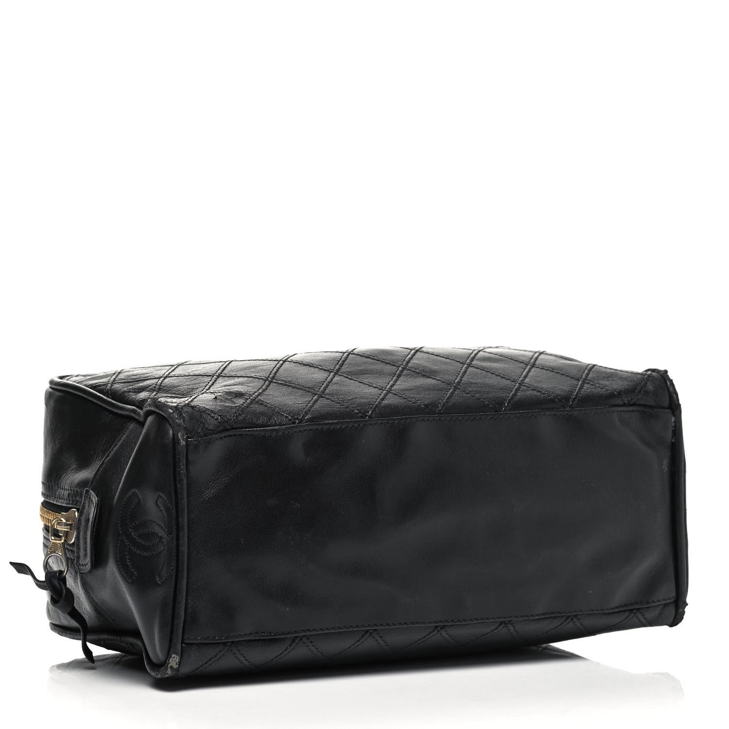 Lambskin Quilted Cosmetic Case Black