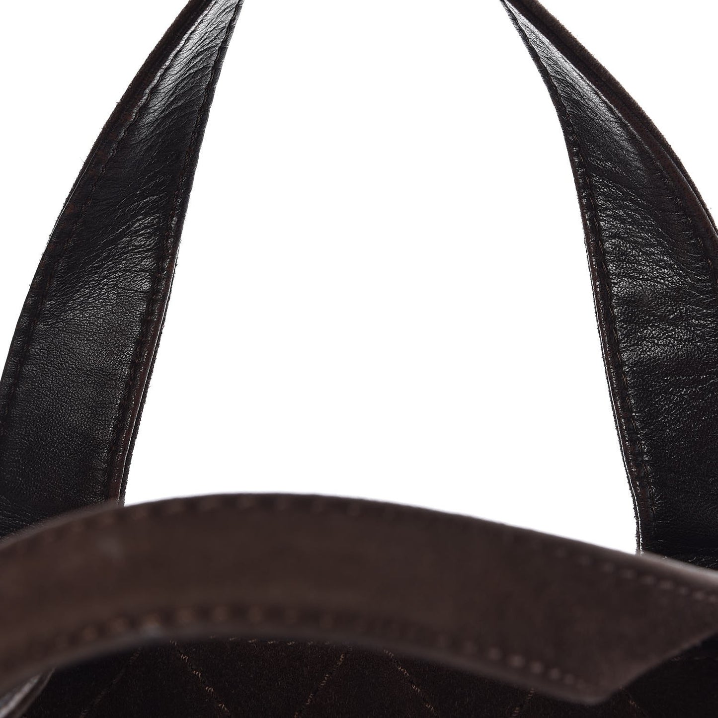 Suede Quilted Shopping Tote Brown