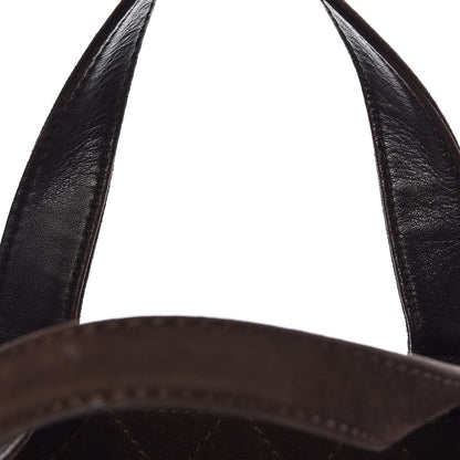 Chanel Suede Quilted Shopping Tote Brown 10 of 15