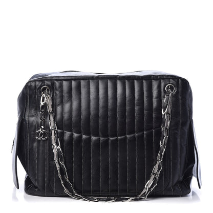 Chanel Lambskin Vertical Quilted Mademoiselle Camera Case Black 1 of 10