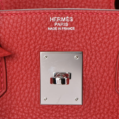 Hermes Taurillon Clemence Birkin 30 Rouge Garance 22 of 36