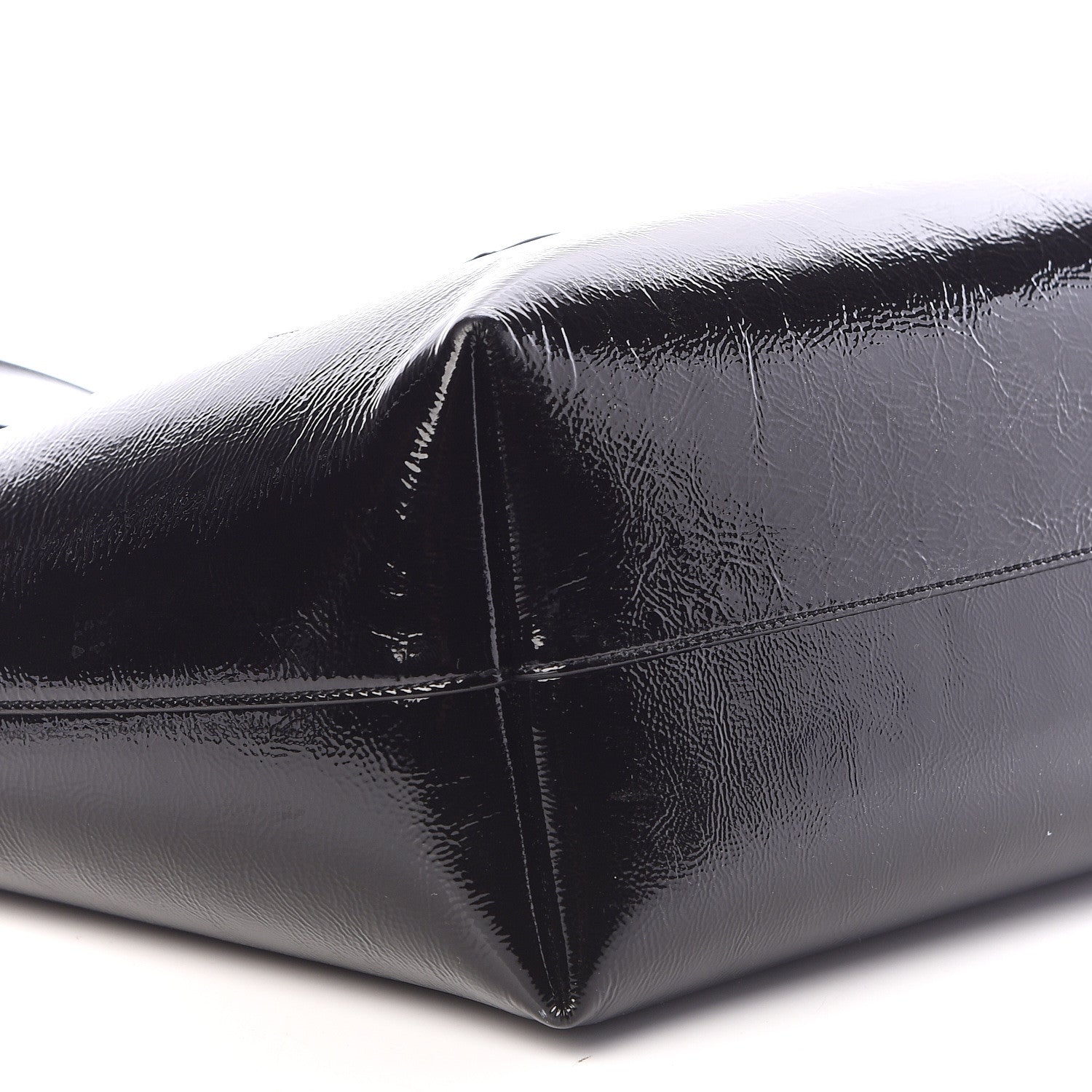 Saint Laurent Patent Calfskin Large Shopping Tote Black 9 of 10
