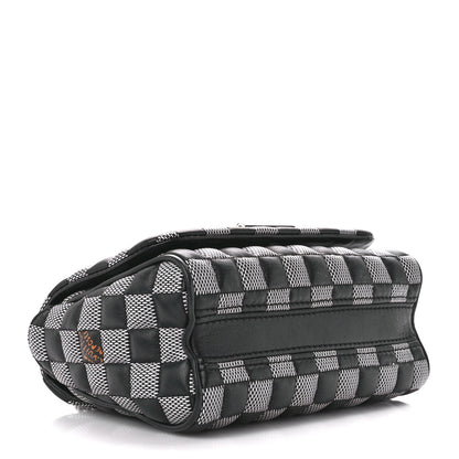 Louis Vuitton Calfskin Damier Twist Shoulder Bag BB Black White 5 of 11