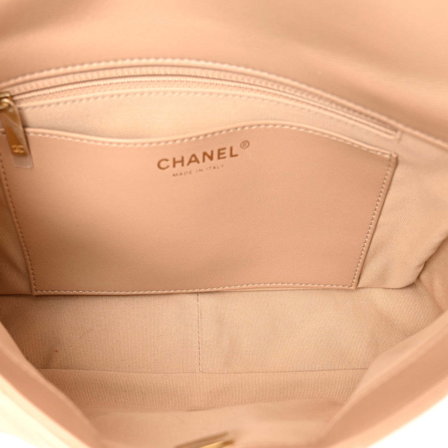 Chanel Lambskin Quilted Large CC Funky Town Flap Beige 1878860