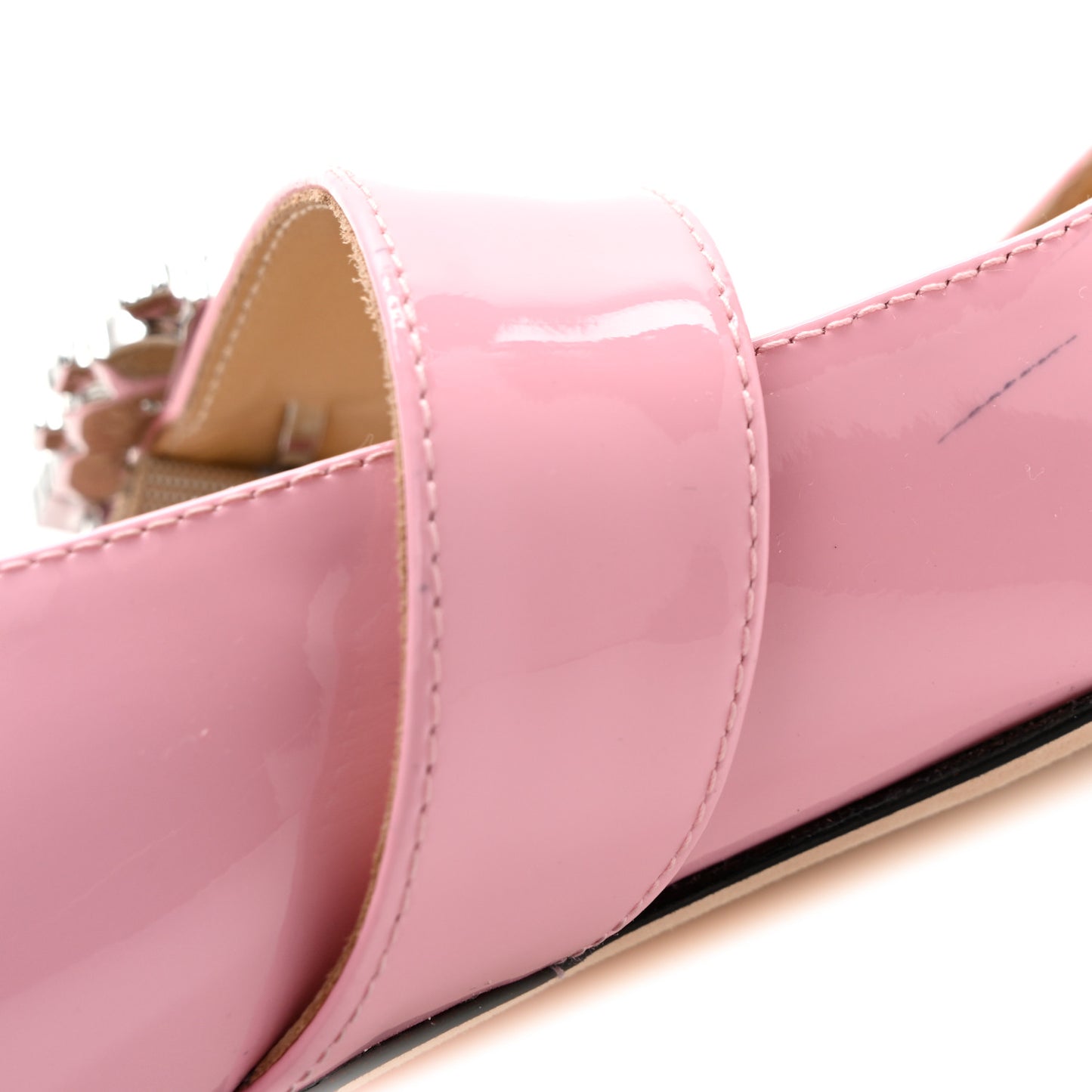 Patent Crystal Goodwin Ballerina Flats  37 Pink