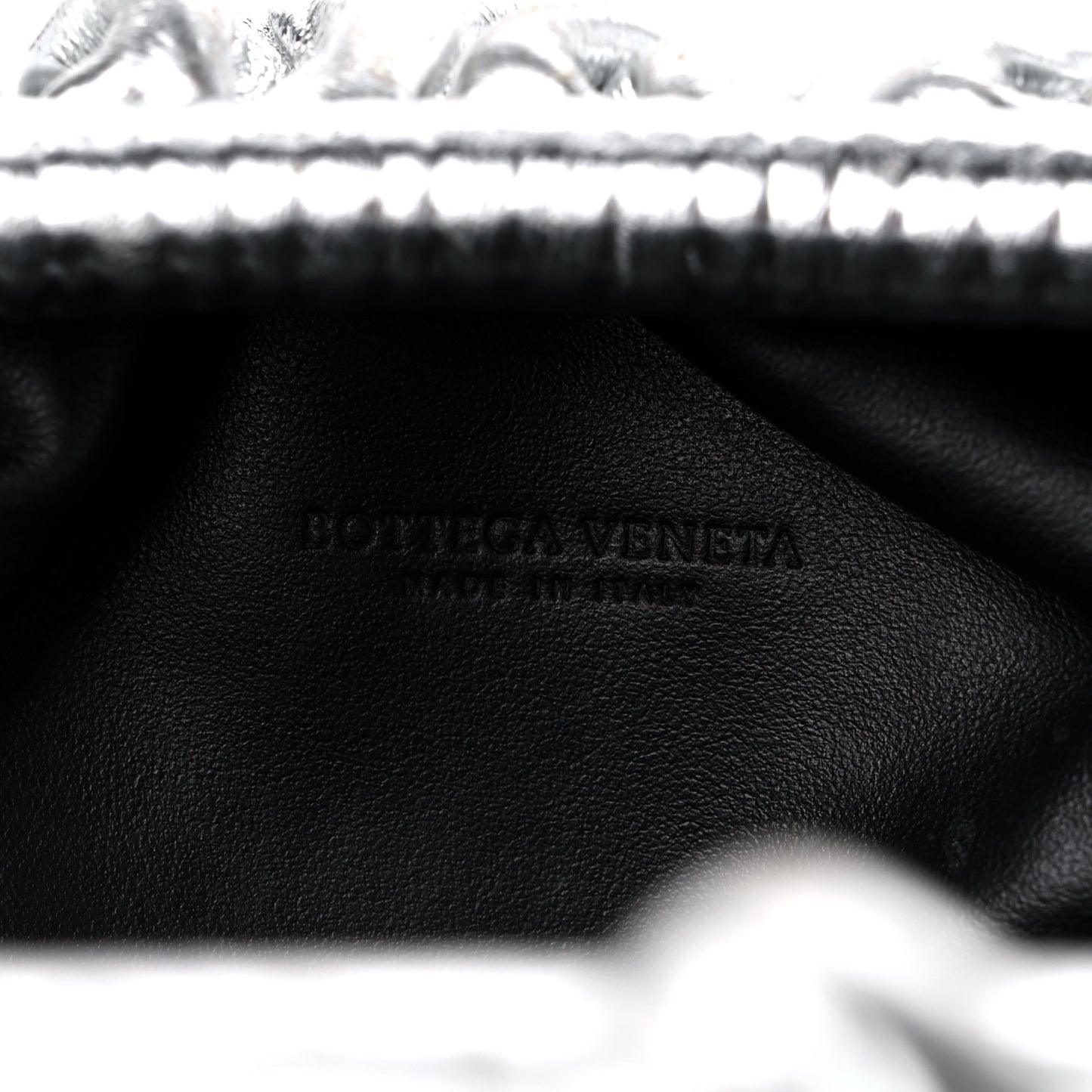 Metalic Bark Calfskin The Mini Pouch Silver