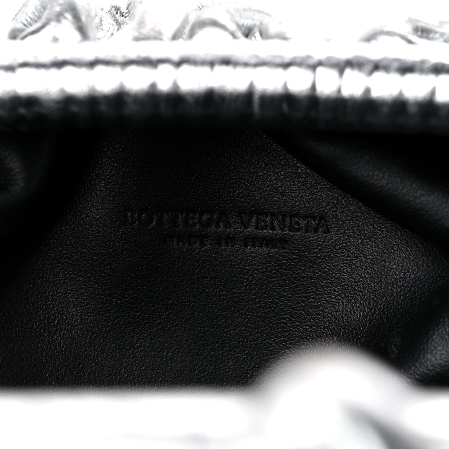 Bottega Veneta Metalic Bark Calfskin The Mini Pouch Silver 8 of 13