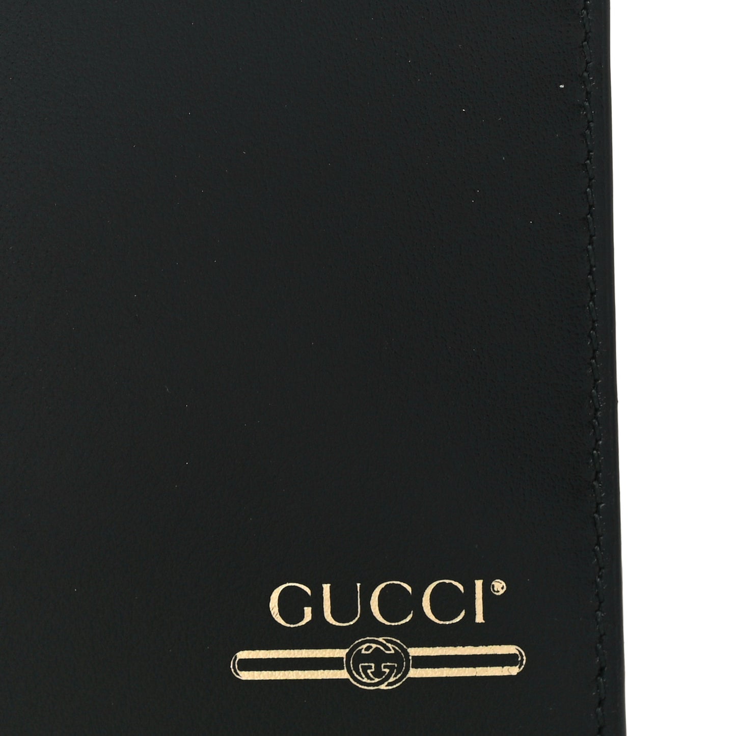 Plutone Calfskin Logo Bi-Fold Wallet Black