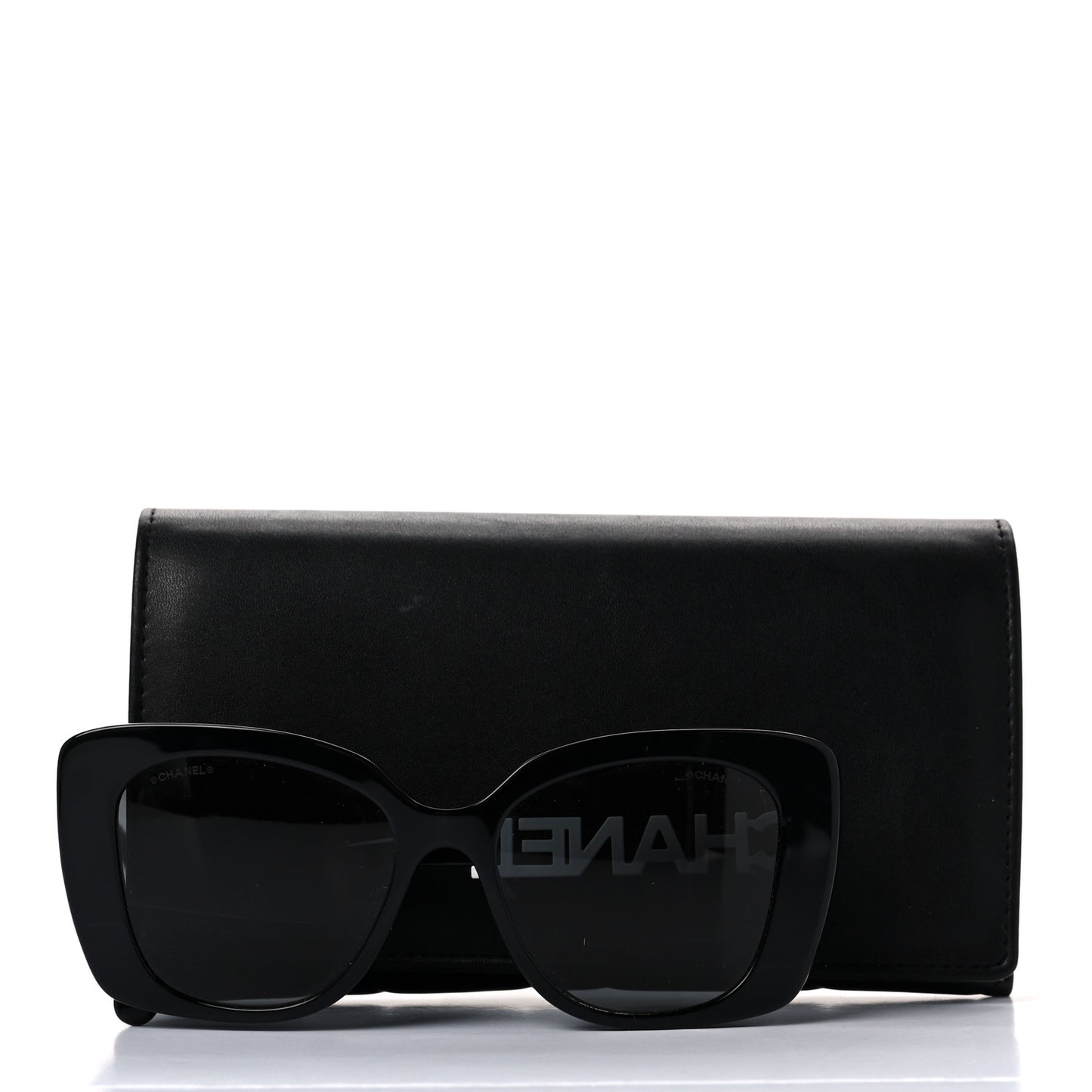 Acetate Strass Square Sunglasses 5422-B-A Black White