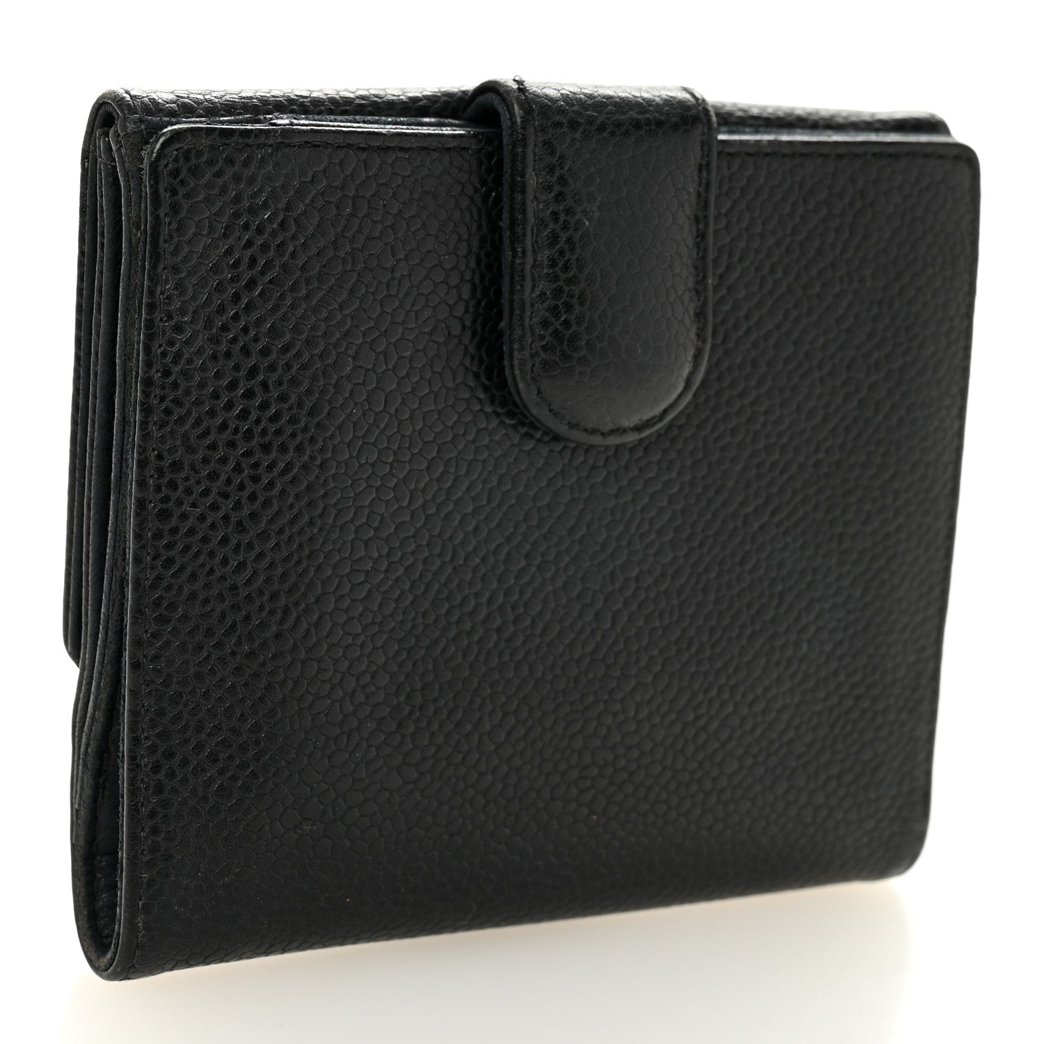 Chanel Caviar Timeless CC Compact French Wallet Black 3 of 10