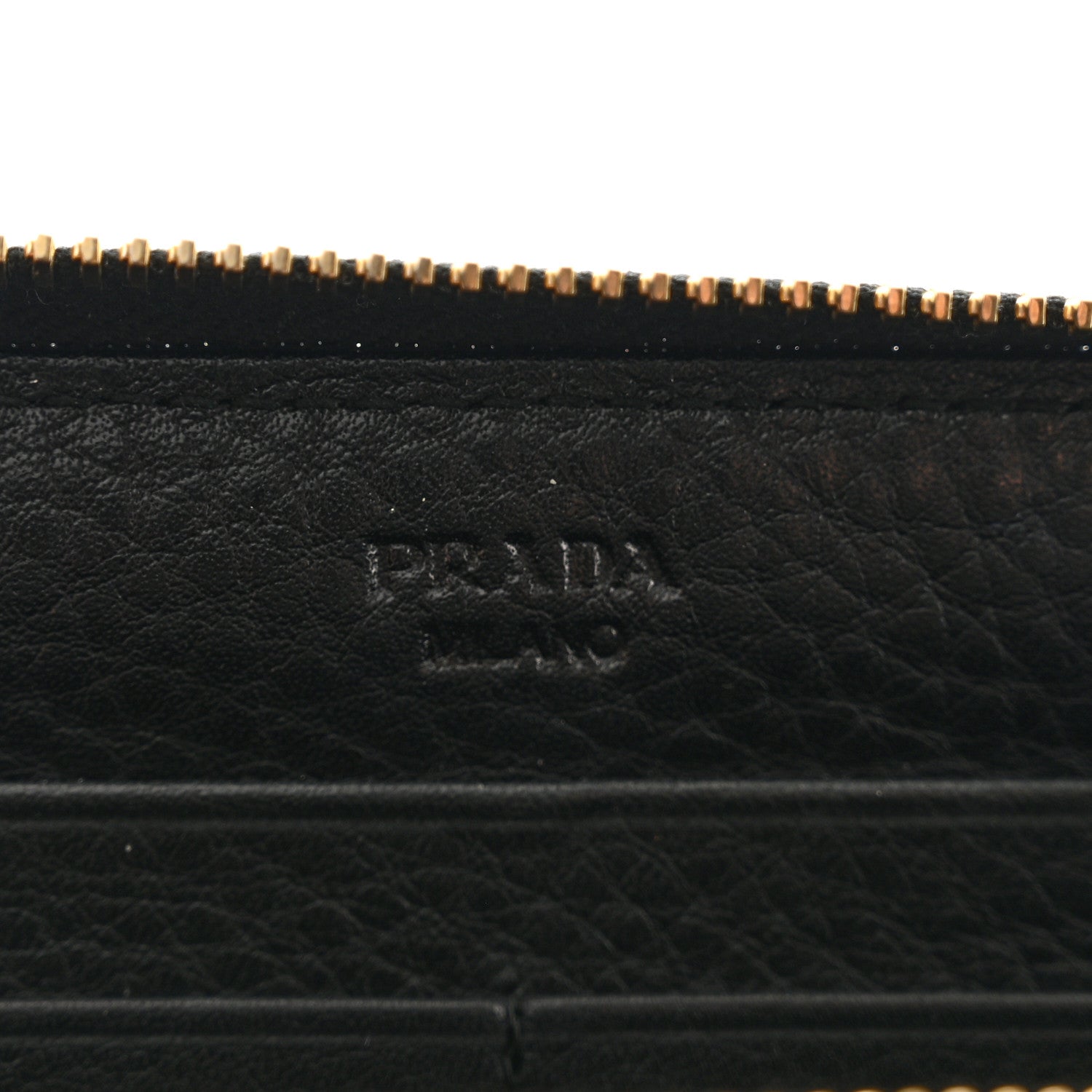 Prada Vitello Daino Zip Around Wallet Black 6 of 8