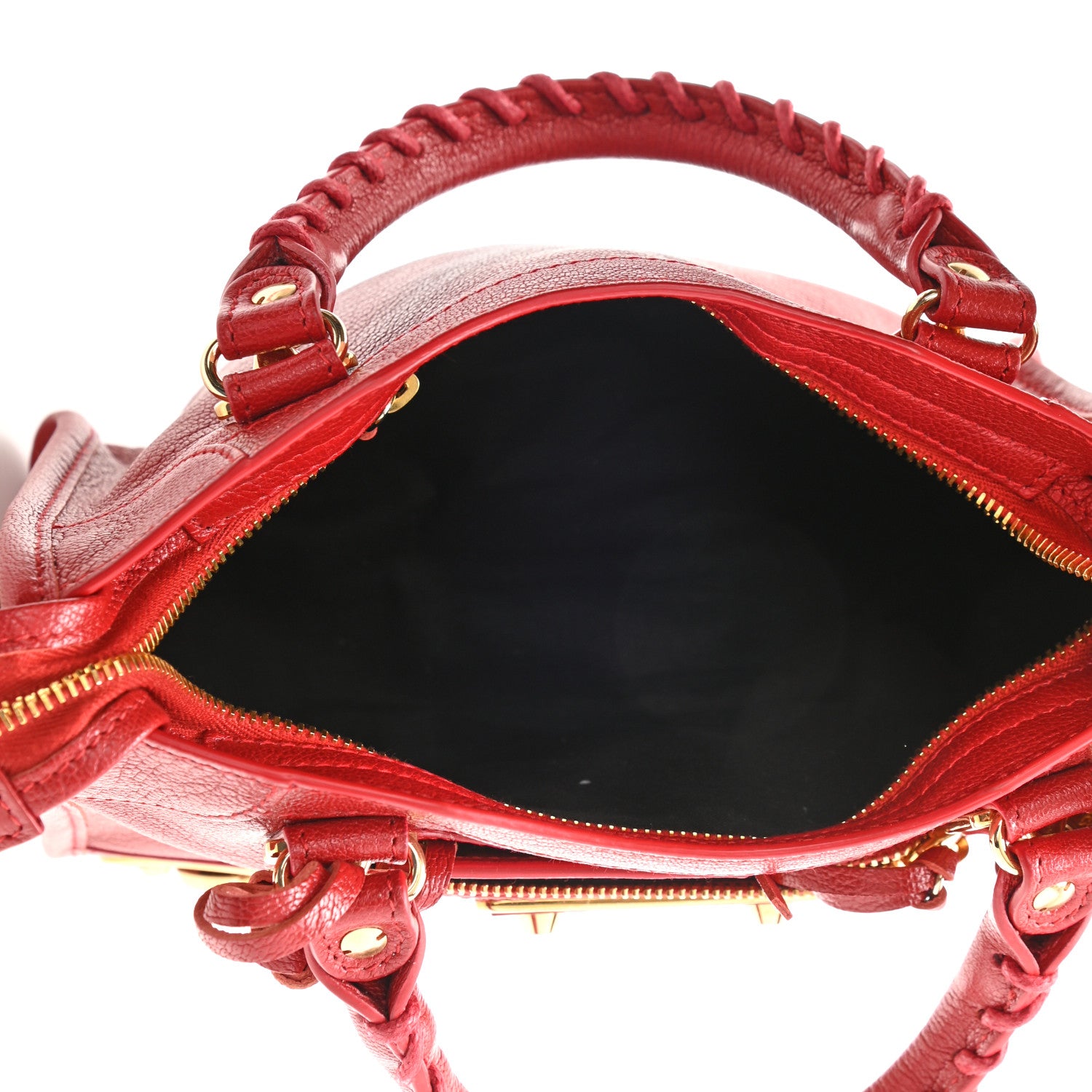 Balenciaga Chevre Gold Metallic Edge Hardware Mini City Rouge Groseille 5 of 10