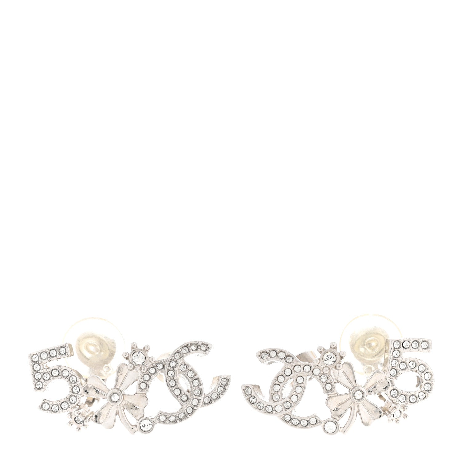 Chanel Crystal Star 5 CC Earrings Silver 1 of 6