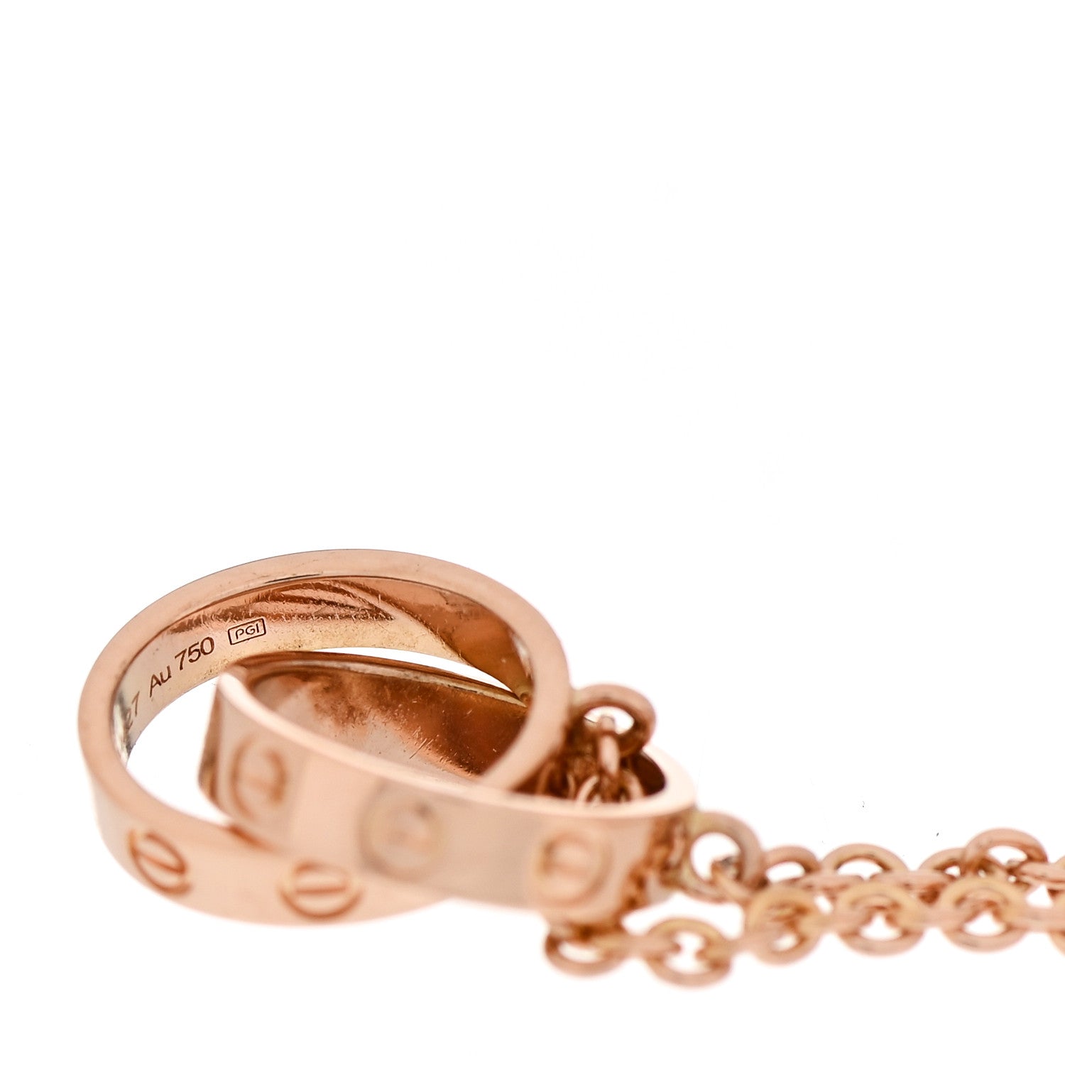 Cartier 18K Pink Gold Interlocking LOVE Necklace 5 of 6