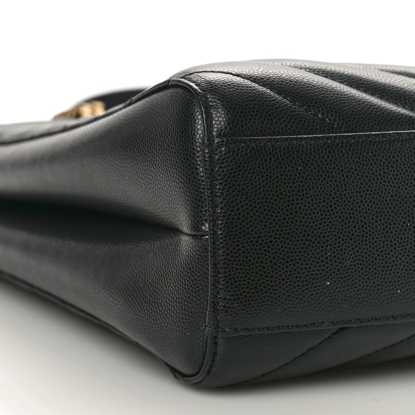 Grain de Poudre Matelasse Chevron Medium Tribeca Shopping Bag Black