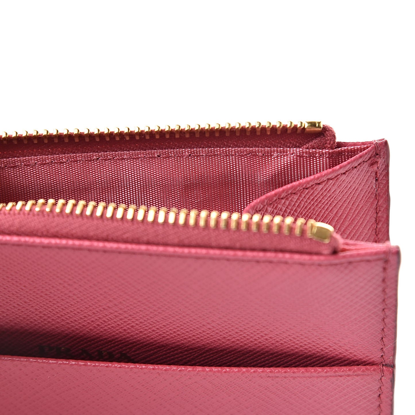 Saffiano Metal Zip Card Holder Peonia