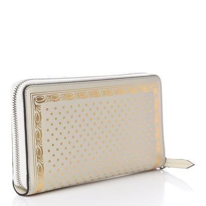 Gucci X SEGA Calfskin GUCCY Stars Zip Around Wallet Mystic White Gold 3 of 8