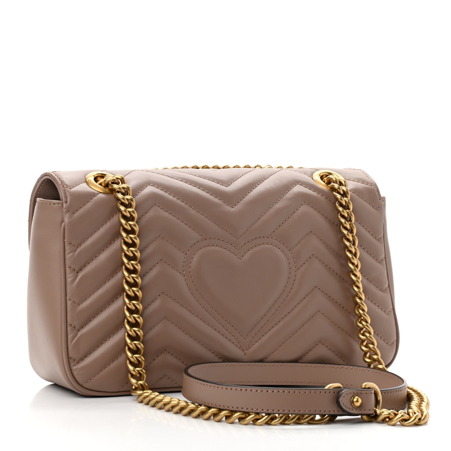 Gucci Calfskin Matelasse Small GG Marmont Shoulder Bag Porcelain Rose 3 of 10