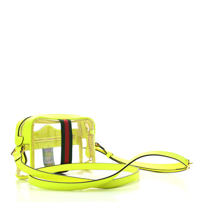 Gucci Vinyl Web Mini Ophidia Transparent Shoulder Bag Yellow Fluo 8 of 19