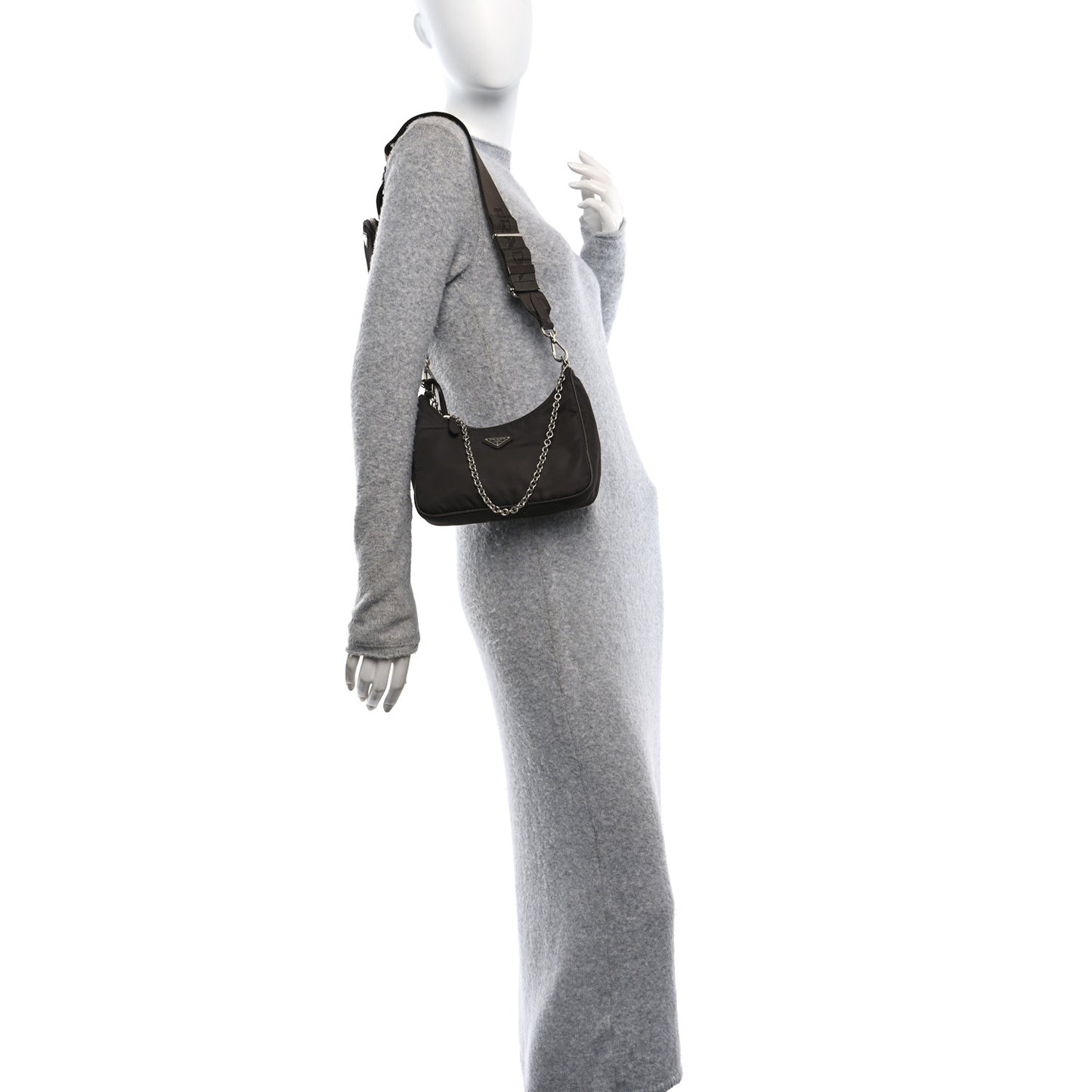 Tessuto Nylon Saffiano Re-Edition 2005 Shoulder Bag Cacao