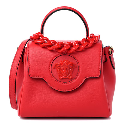 Versace Calfskin Small La Medusa Top Handle Handbag Red 1 of 8