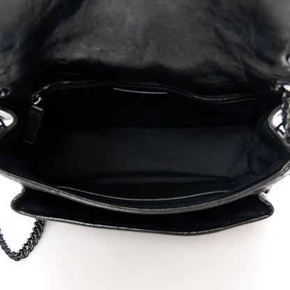 Saint Laurent Crinkled Calfskin Matelasse Monogram Medium Niki Chain Satchel Black 5 of 10