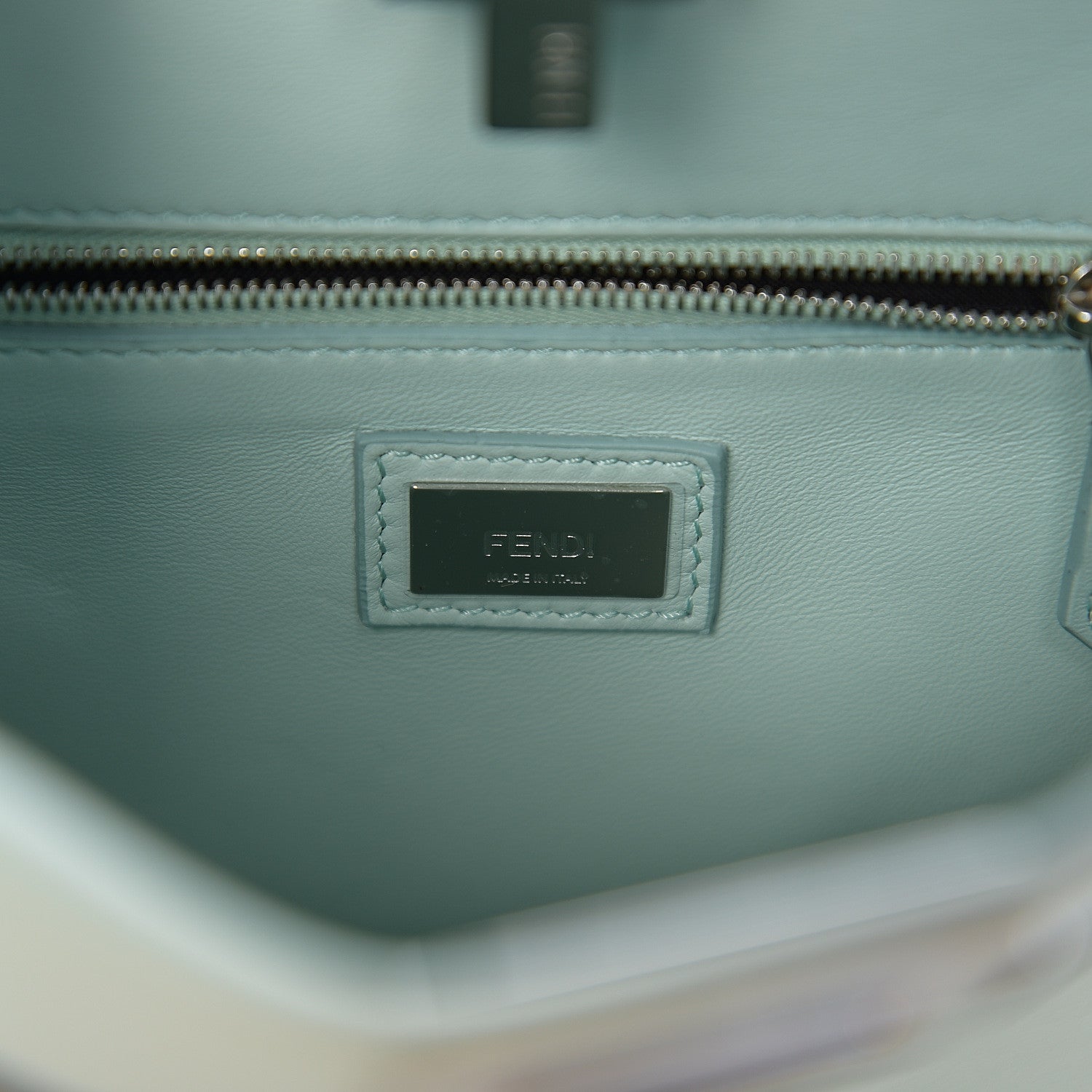Fendi Nappa Ribbon Lace Up Mini Peekaboo Iconic Satchel Fairy Green 5 of 9