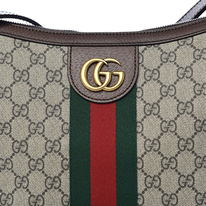 Gucci GG Supreme Monogram Web Small Ophidia Half Moon Hobo Brown 10 of 11