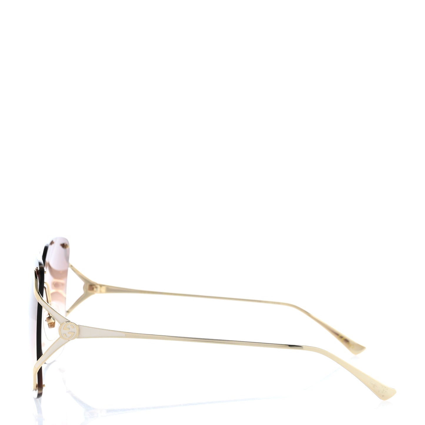 Metal Oversized Sunglasses GG0646S Gold Brown