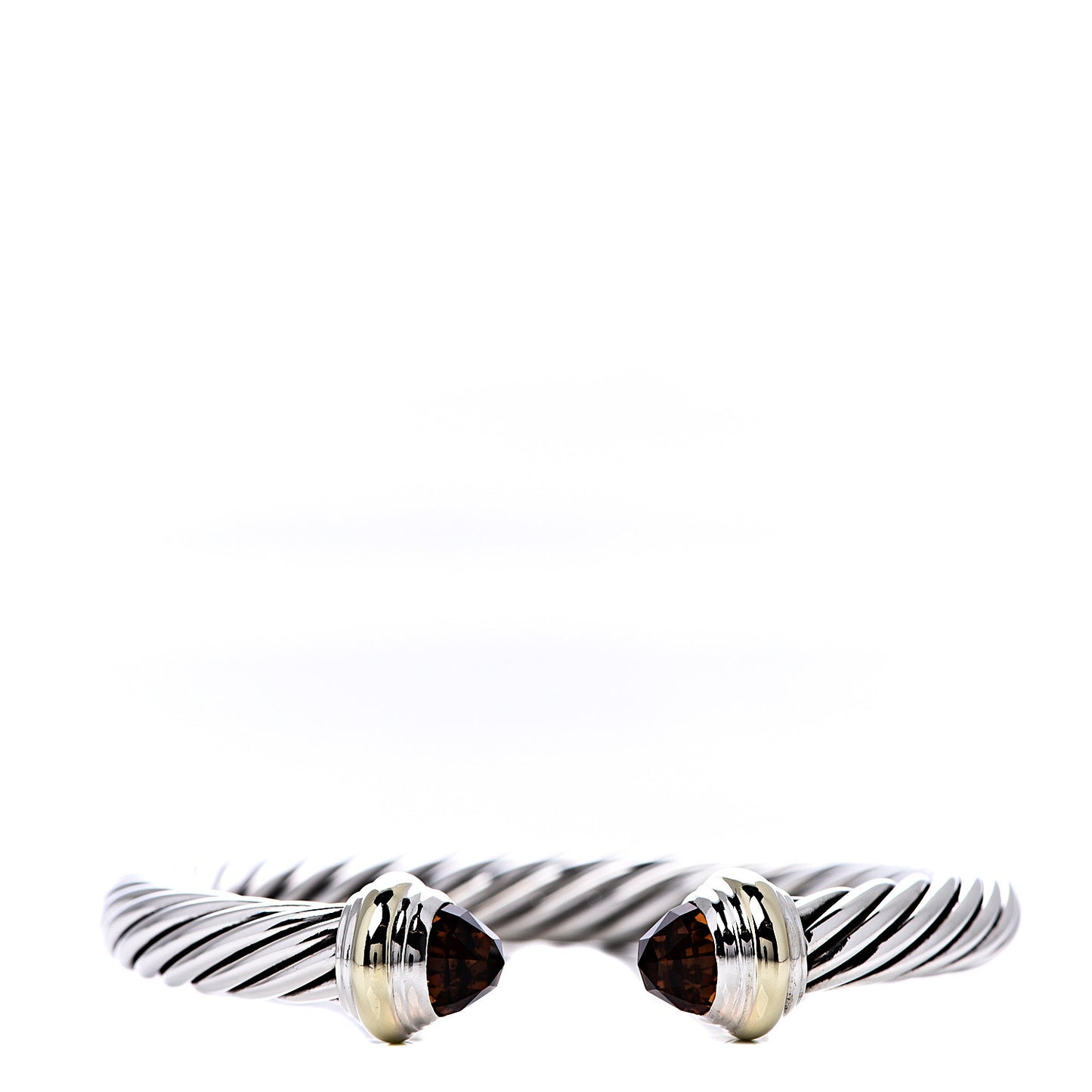 Sterling Silver 14K Yellow Gold Citrine 7mm Cable Classics Bracelet