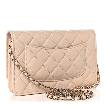 Chanel Caviar Quilted Coco Candy Wallet On Chain WOC Beige 3 of 12