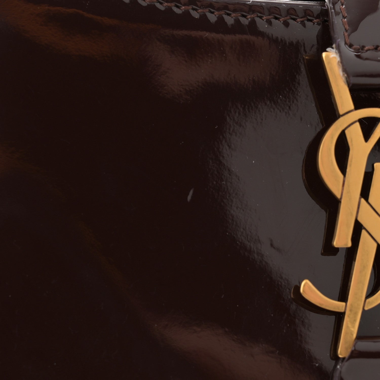 Saint Laurent Patent Calfskin Le 5 A 7 Mini Hobo Spicy Chocolate 12 of 13