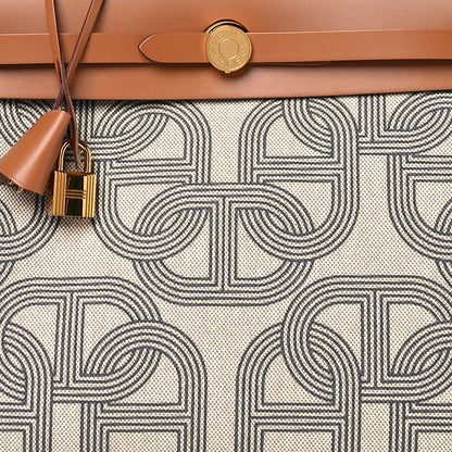 Hermes H Plume Canvas Vache Hunter Circuit 24 Herbag Zip Retourne 31 Gris Meyer Ecru Beige Naturel 9 of 12