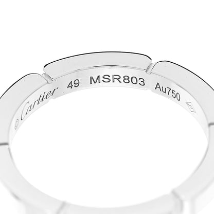 Cartier 18K White Gold Diamond Maillon Panthere Wedding Band Ring 49 5 4 of 5